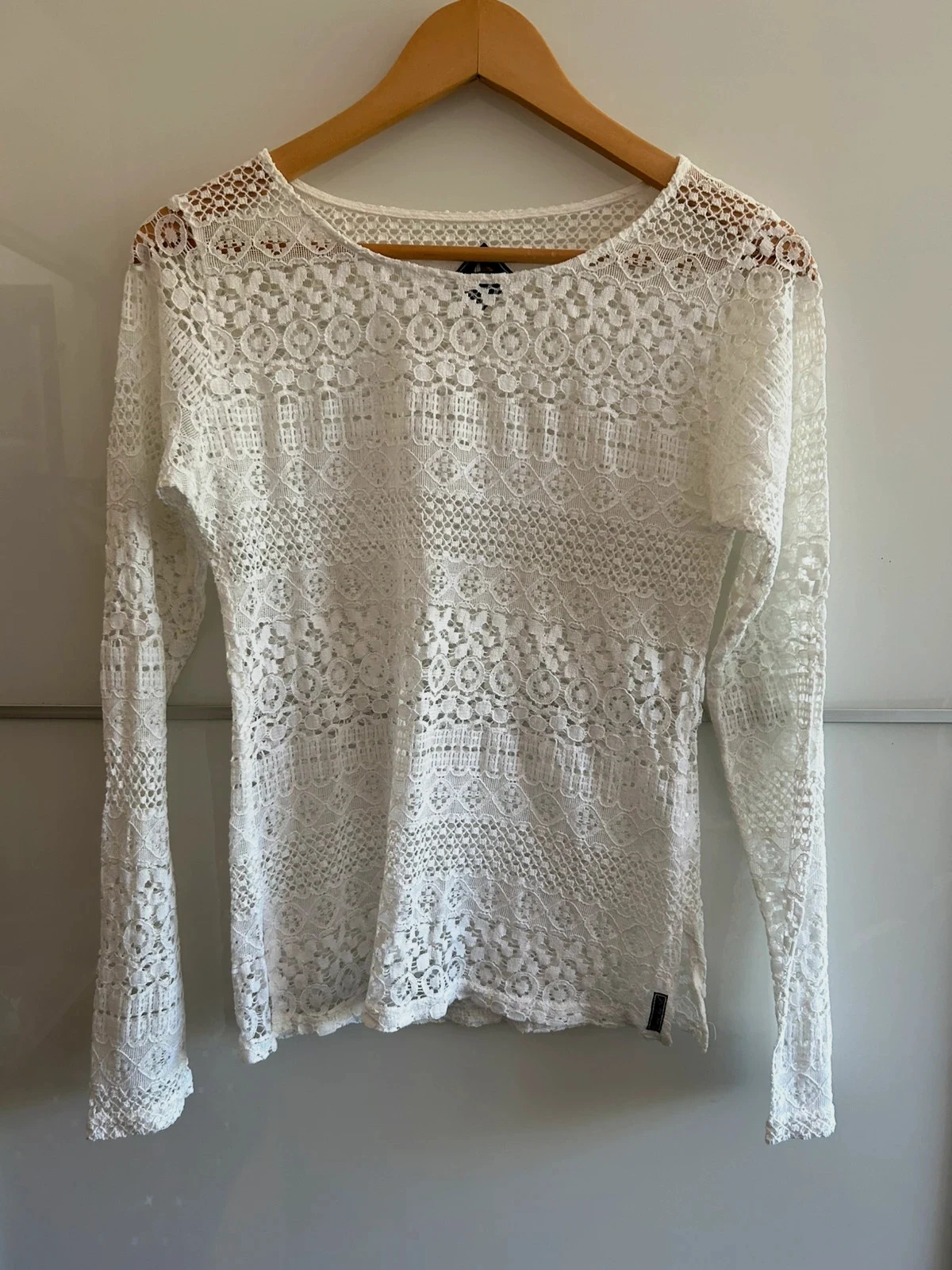 haut dentelle blanc du Nil 36 blanc 100% coton très bon état chic tendance