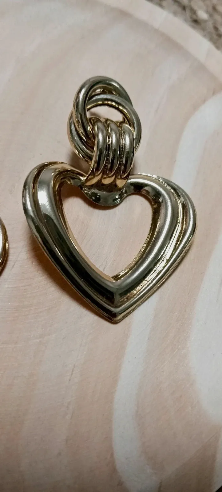 Pendientes dorados corazón 5 cm - Boucles cœur 5 cm - Orecchini cuore 5 cm 5