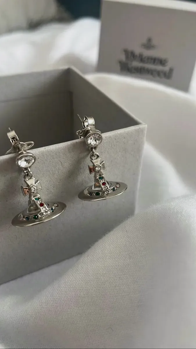 Boucles d'oreilles pendantes croix argentées – Vivienne Westwood – argenté – taille Taille unique 3