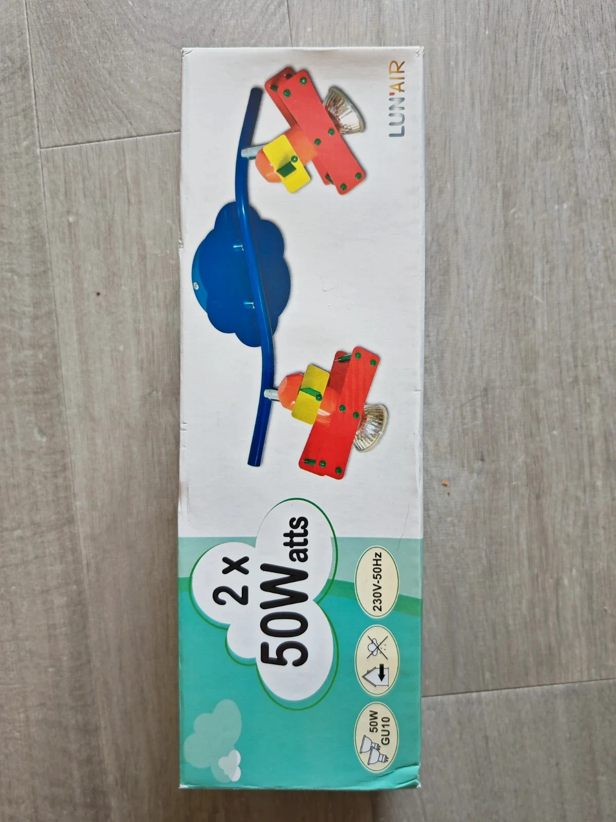Plafonnier enfant avion 2 spots orientables GU1