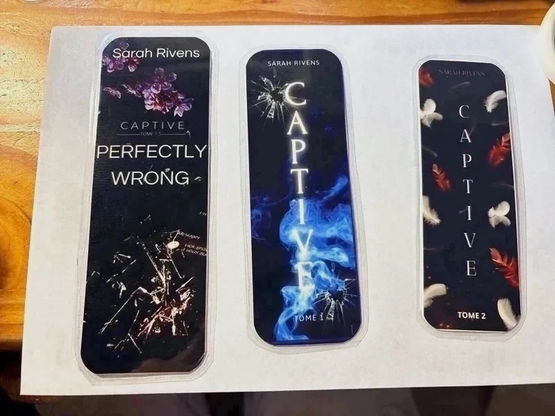 Lots de 3 marque page Sarah rivens - Perfectly wrong captive 1&2 taille petit fais mains plastifié