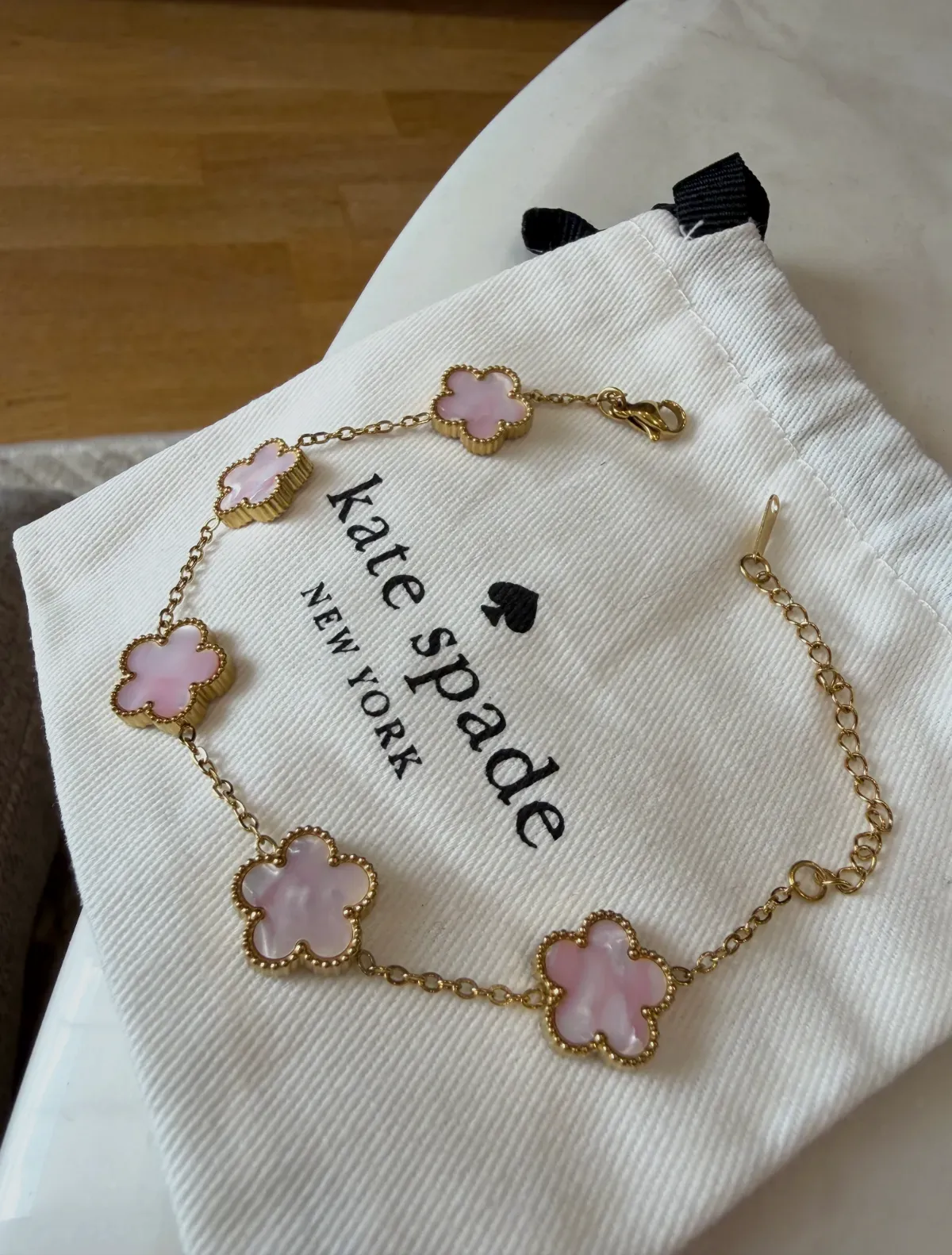 Bracelet Kate Spade doré fleurs roses – kate spade – doré – taille Taille unique 2