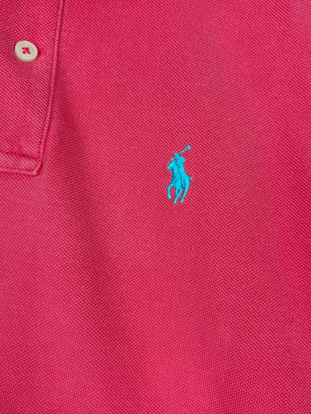 Ralph Lauren femme polo Skinny taille M slim fit rose fuchsia logo bleu coton – Ralph Lauren – taille M / 38 / 10 4