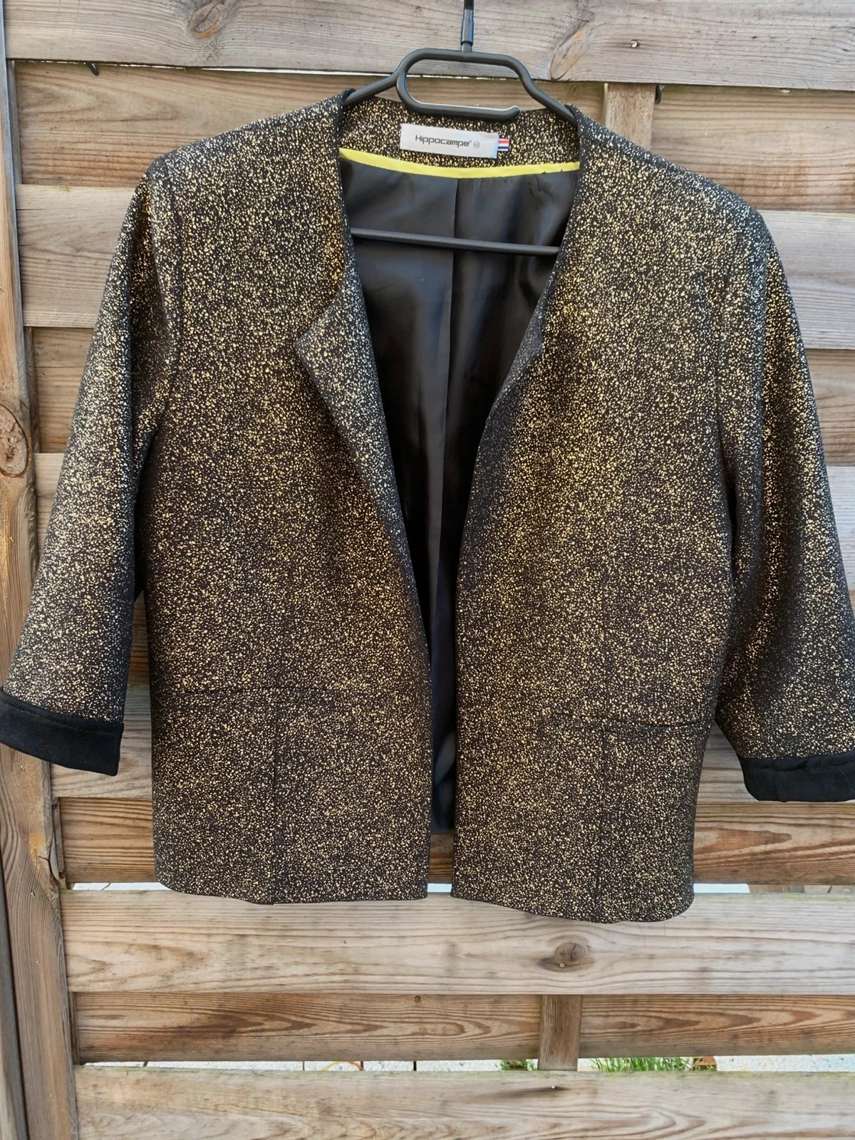 Blazer noir & doré Hippocampe – Taille 42 – Hippocampe – taille XL / 42 / 14