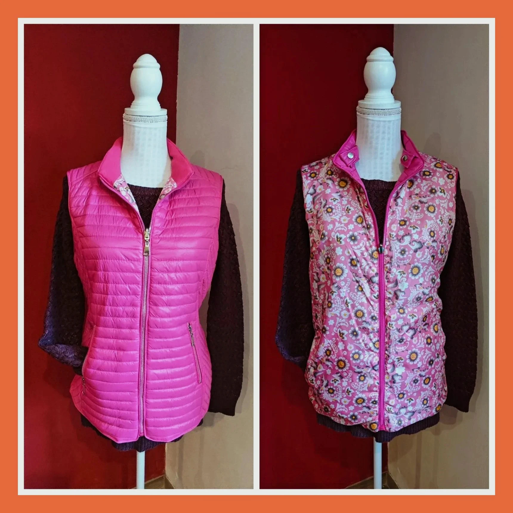 🌺 Cómodo y práctico chaleco acolchado reversible