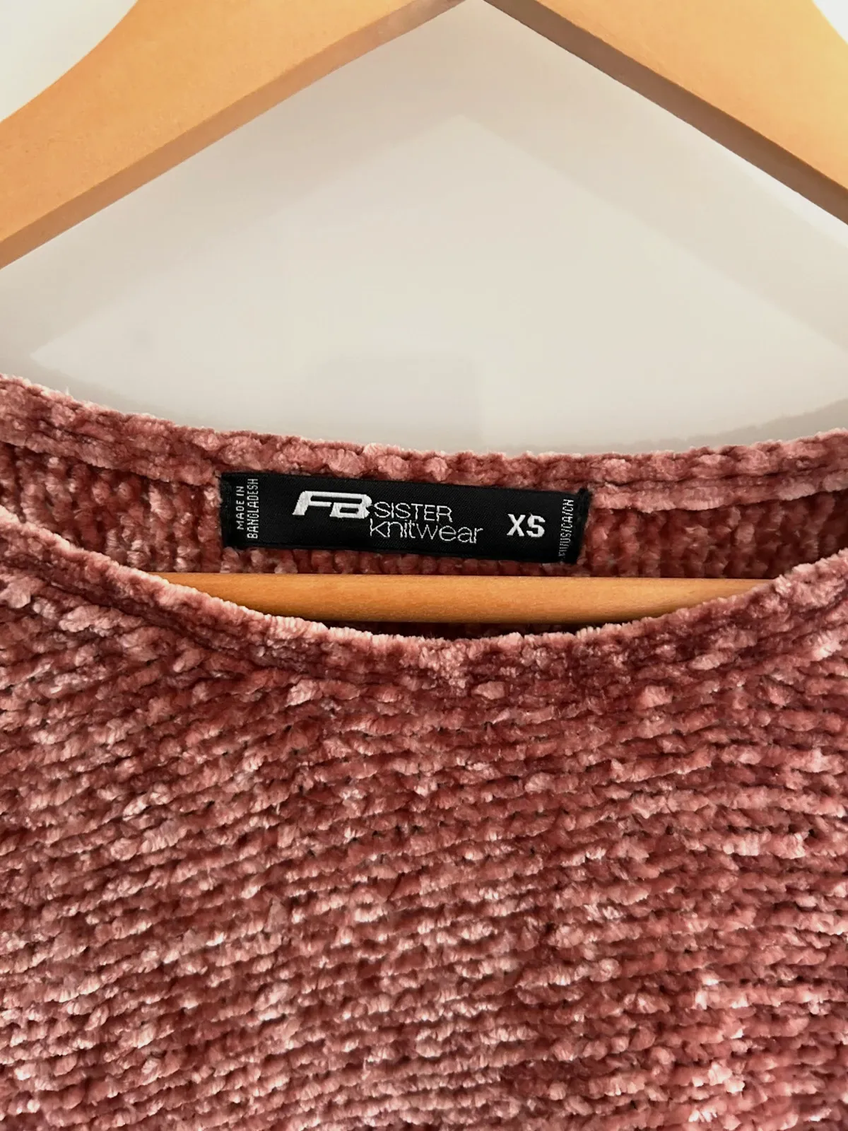 Pull court FB Sister XS rose maille chenille douce tendance – FB Sister Knitwear – taille XS / 34 / 6 3