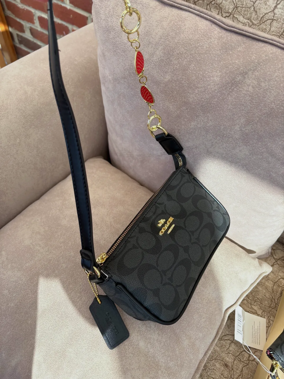 Coach ensemble porte-monnaie et pochette noirs – Coach – noir – taille Taille unique 5