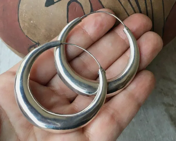 Créoles argentées massives lot 3 paires – Sézane – argenté – taille M 3