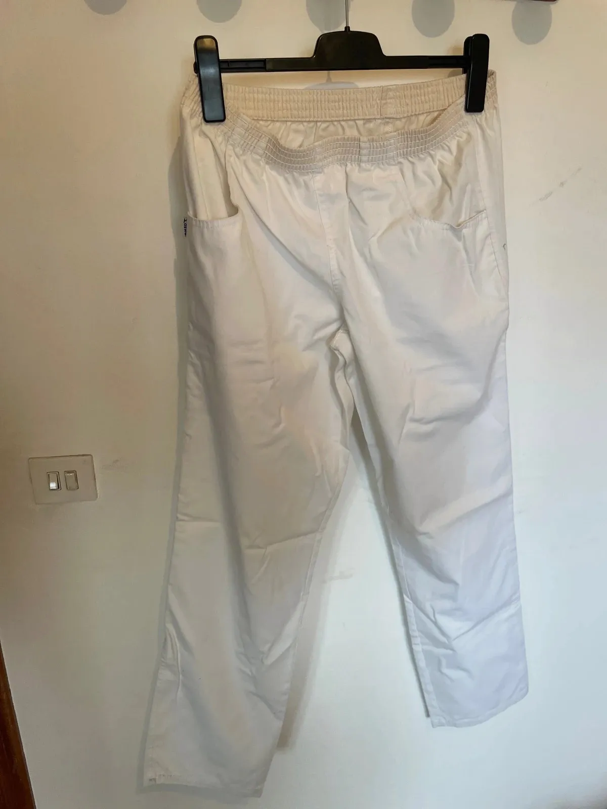 Pantalón blanco uniforme sanitario - Auxiliar de enfermería - Talla L – MONZA – taille L / 40 / 12 3