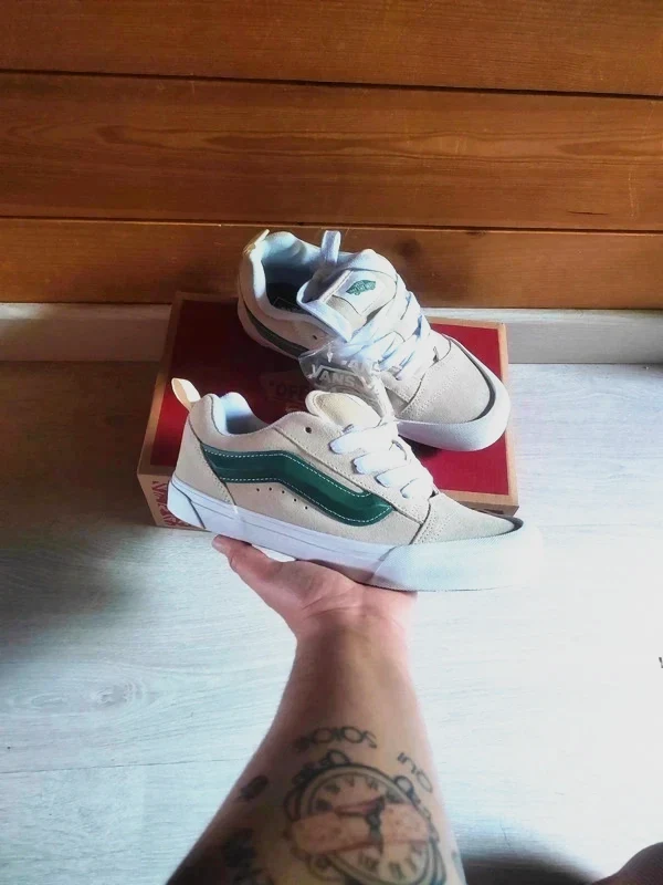 Vans Knu Skool beige et verte