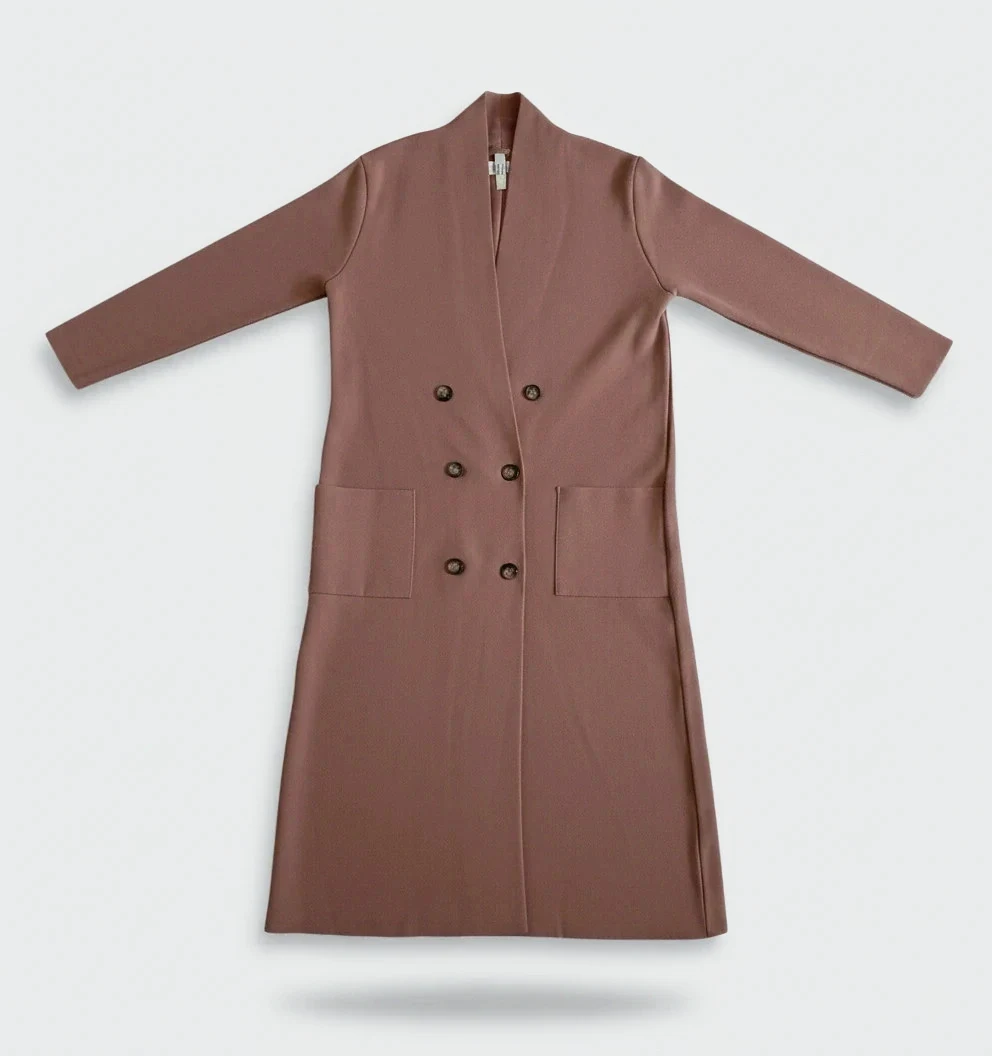 Manteau long élégant Bym Fashion – Taille L – Très bon état – Couleur taupe – Fashion – taille Taille unique
