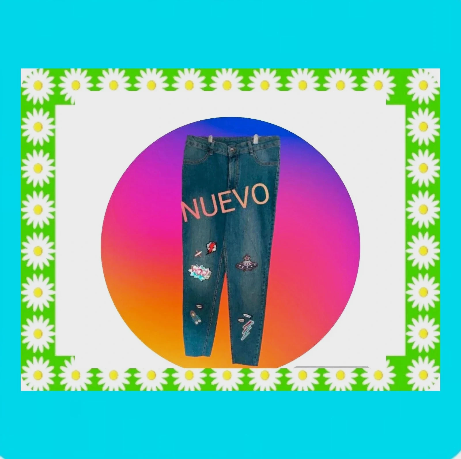 💫 Pantalón Denim Vintage con parches