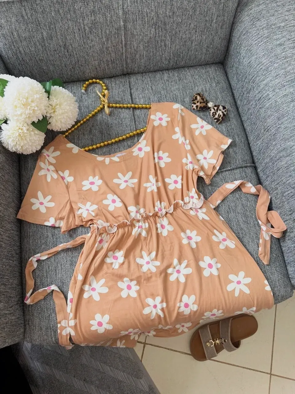 Robe léopard manches courtes enfant – Sans marque – multicolore (léopard marron/beige, pêche, bleu marine, bleu) 3
