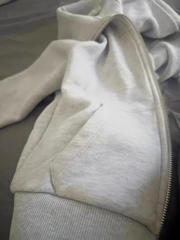 Sweat à capuche gris zippé – bon – gris 2