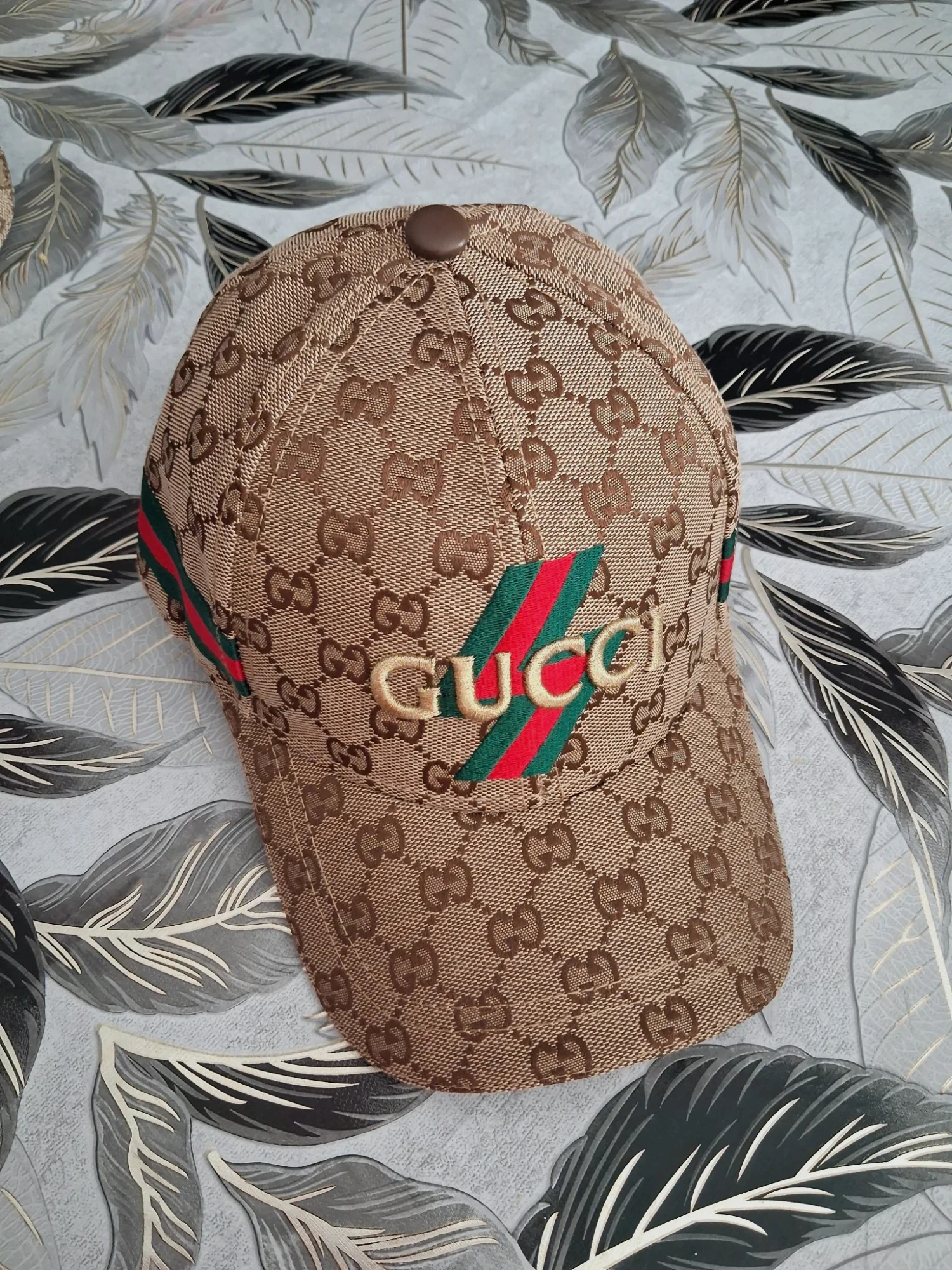 Casquette gg monogramme marron