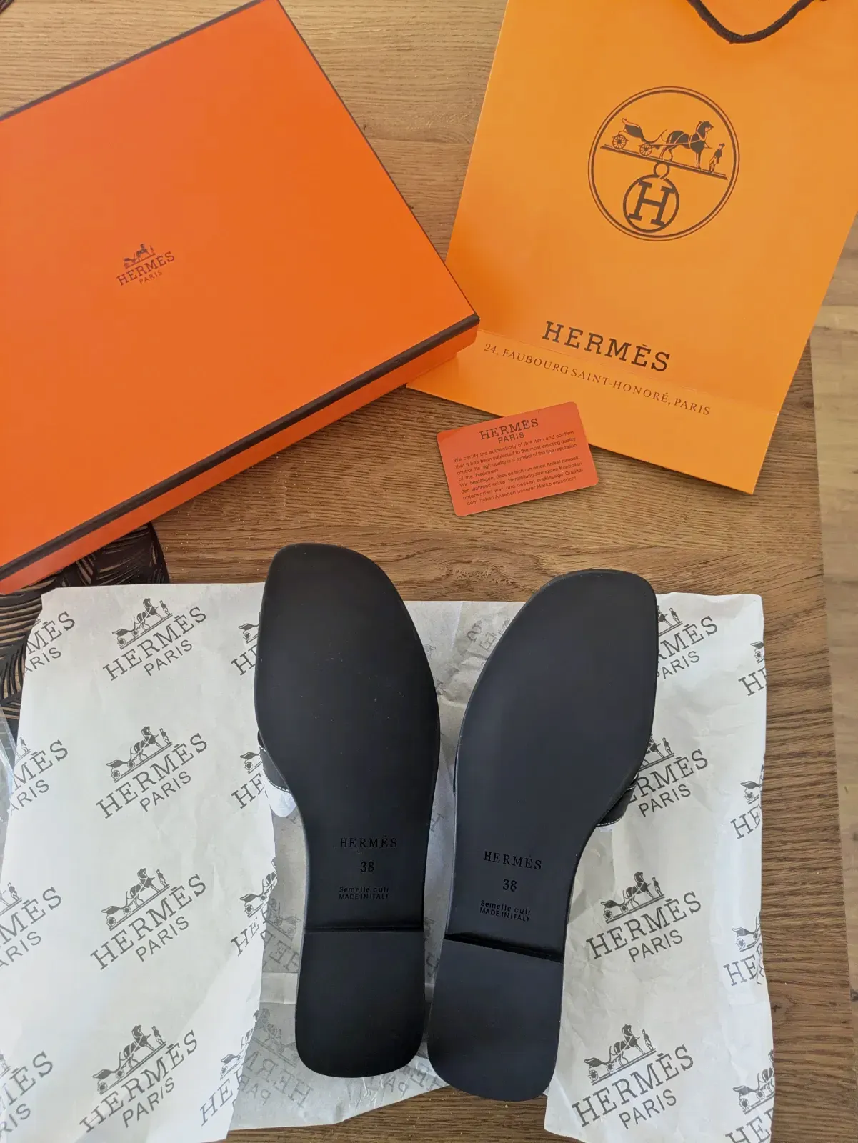 Claquette sandales oran noir taille 38neuve – Hermès – noir – taille EU 38 3