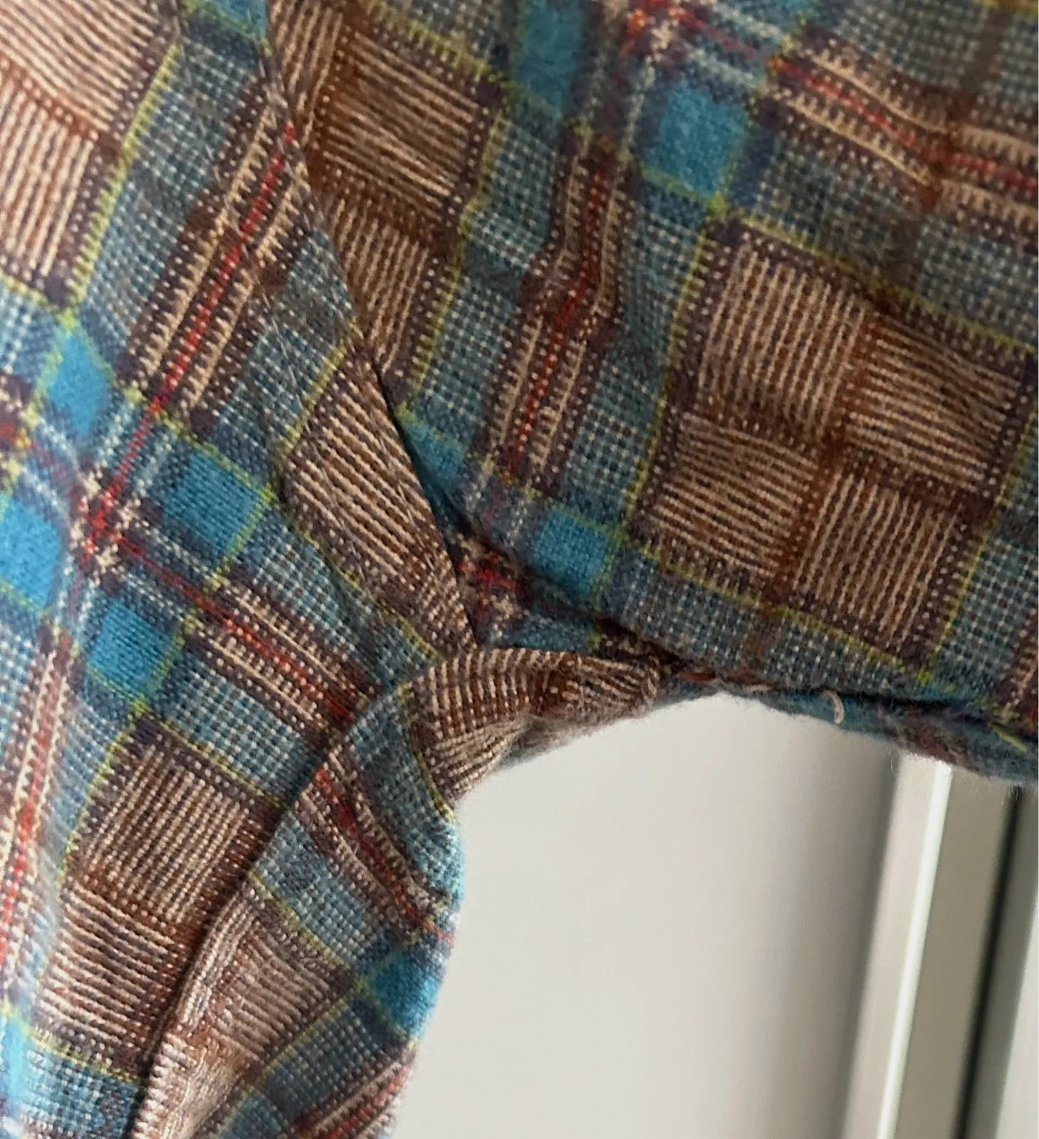Tunique chemise longue T40 100% coton carreaux oversize vintage – boutique indépendante – taille L / 40 / 12 5