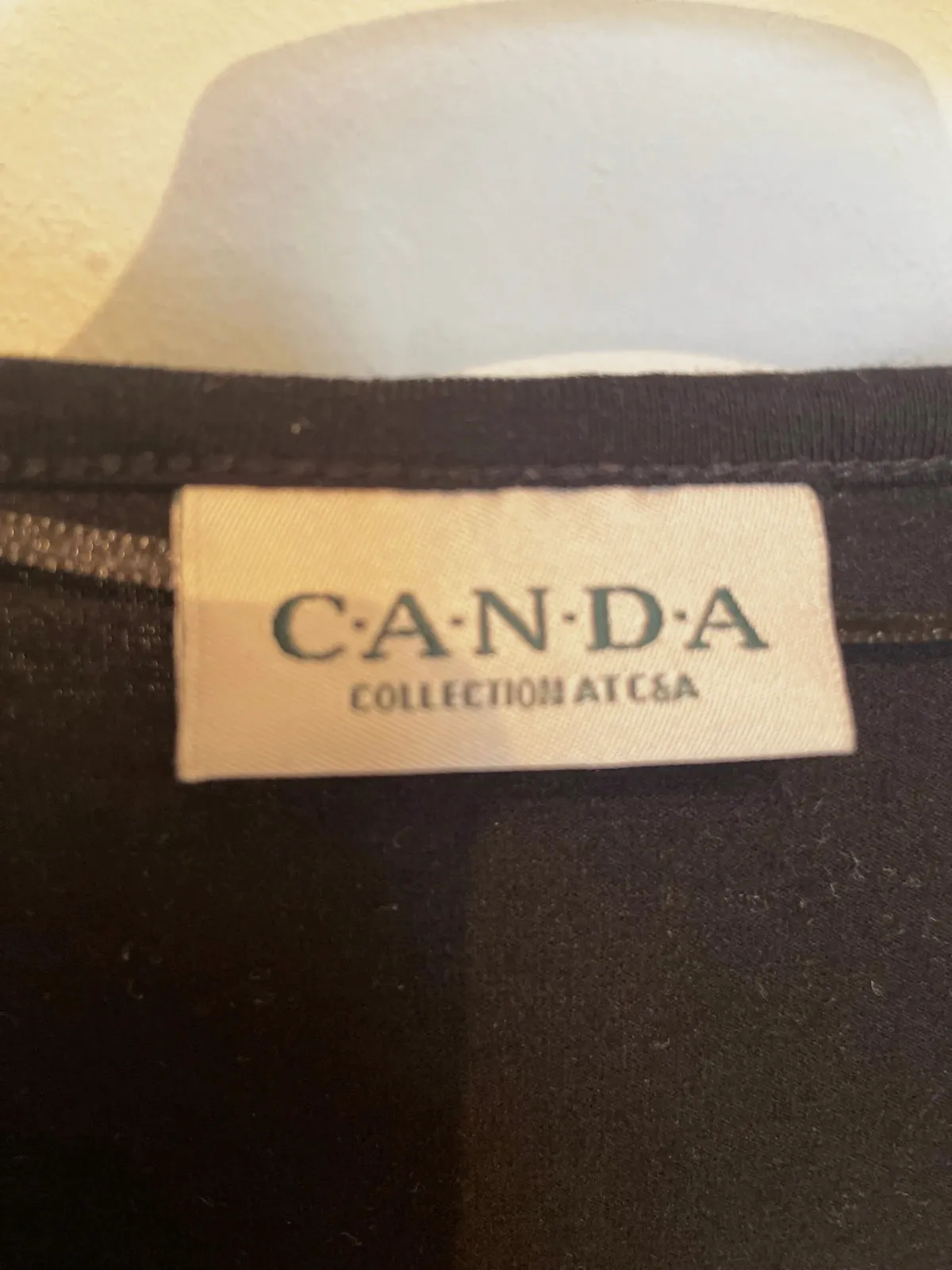 Blusa negra elegante escote pico - Talla XL - Canda (C&A) – C&A – taille XL / 42 / 14 2