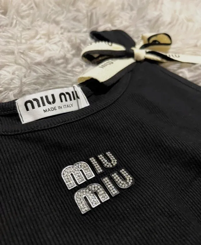Débardeur Miu Miu noir avec nœuds – Miu Miu – taille S 2