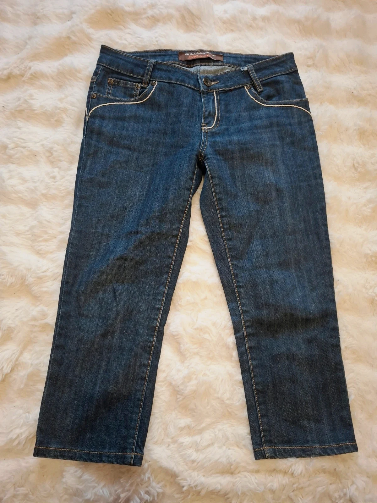 Jean 3/4 / Pantacourt / Corsaire Revers Denim Brut Style Y2K Rétro T.S / 38