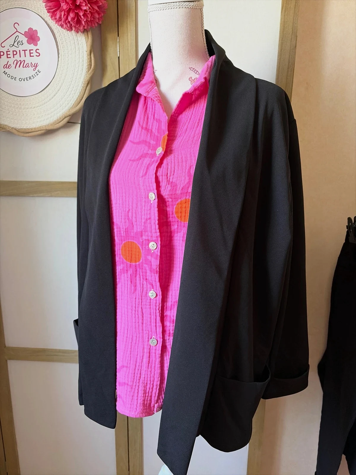 🌈🌸Veste blazer souple oversize TU 36/44 Noir