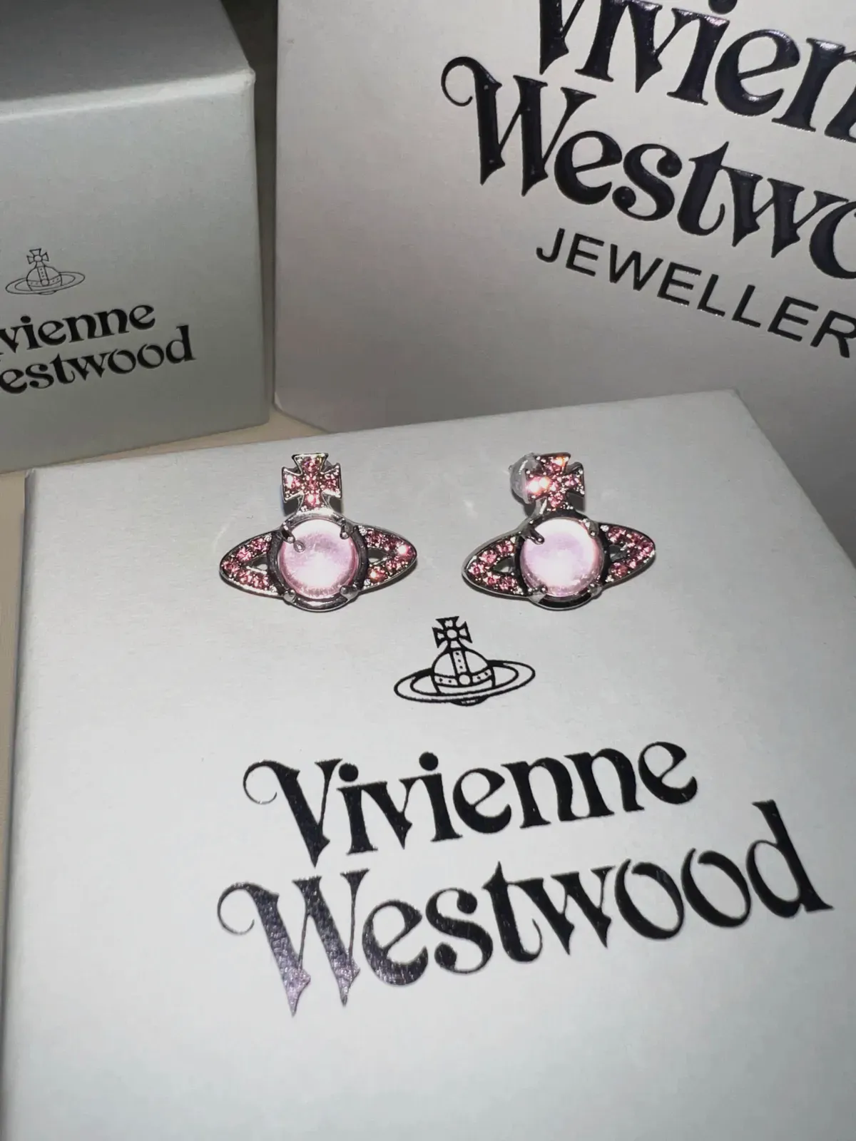 Boucles d'oreilles orb rosées Vivienne Westwood – Vivienne Westwood – rose et argenté – taille Taille unique 8