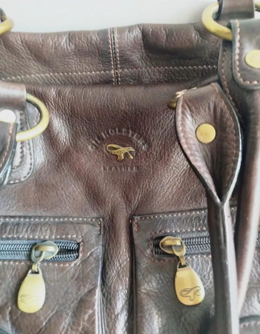 Sac à main cuir marron vintage – bon – marron foncé – taille Taille unique 3
