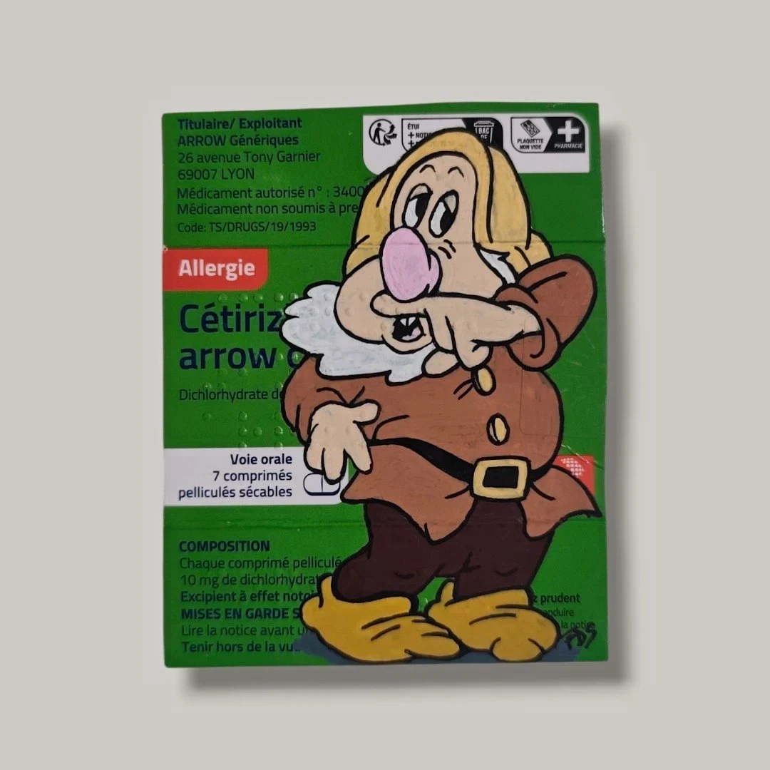Emballage Custom – Atchoum / Blanche-Neige (Boîte Cétirizine Allergie)