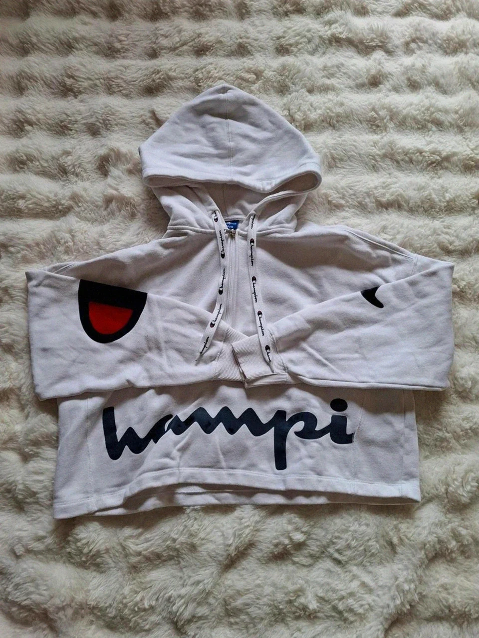 Crop Top Sweat-shirt à Capuche Blanc Champion T.M (38-40)