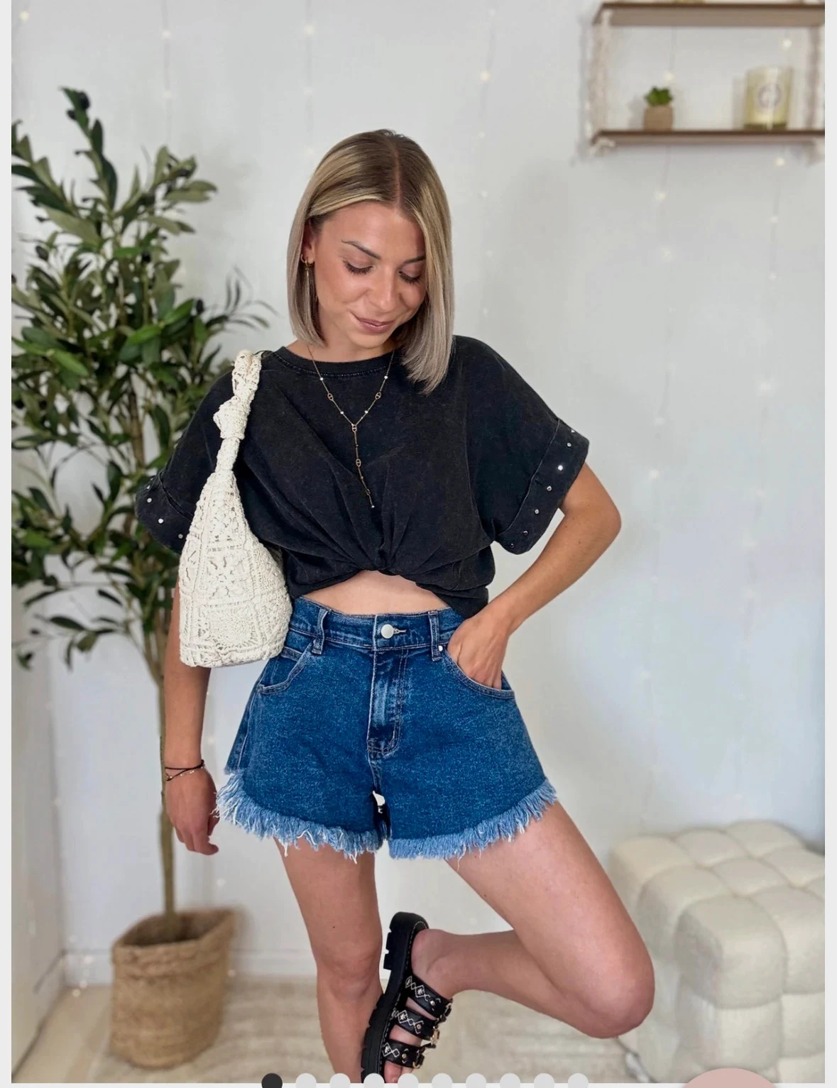 Short bleu été moderne neuf taille M