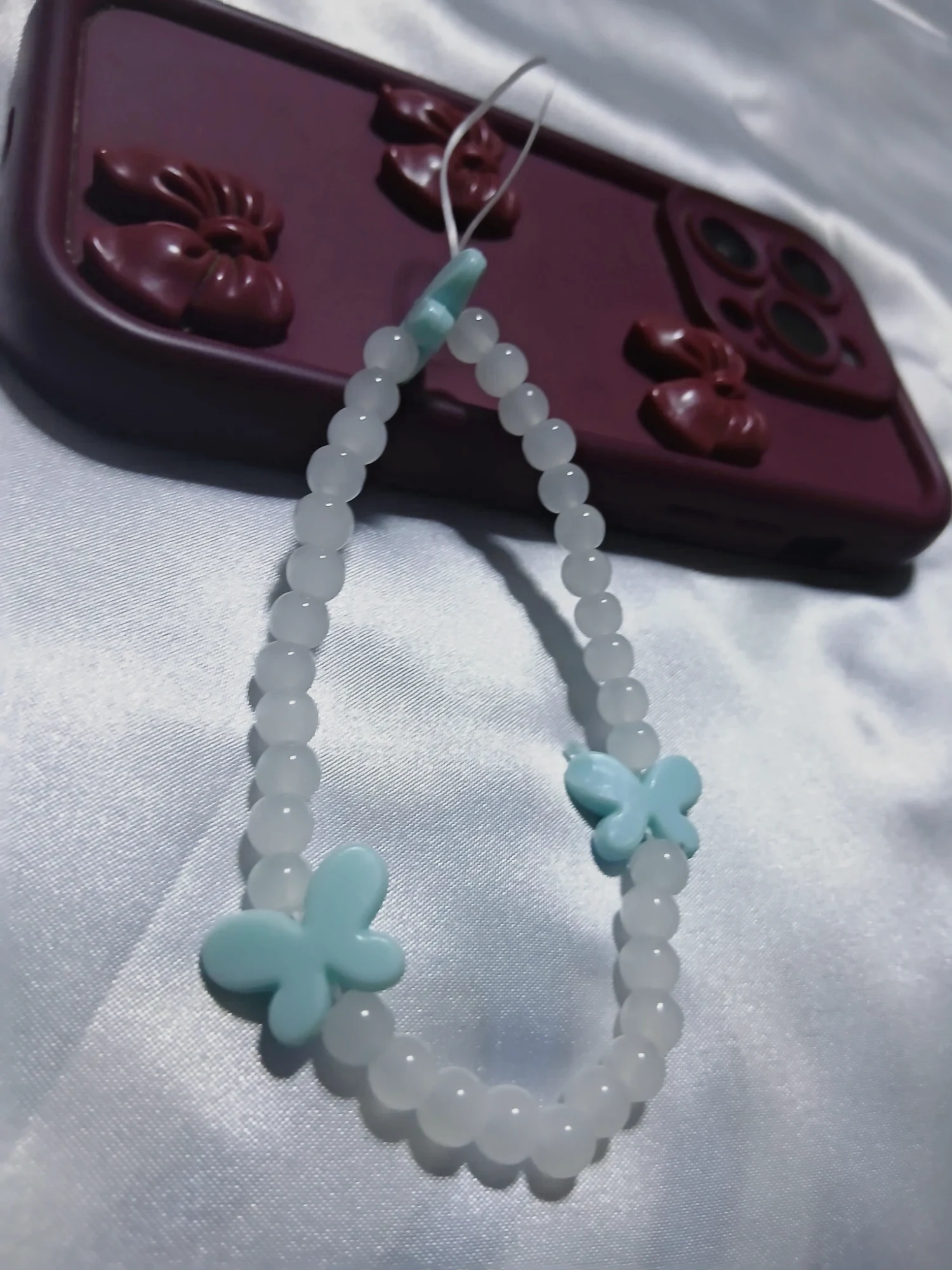 Charme phone tasbih papillon Nour 3 – Fait main – taille Taille unique