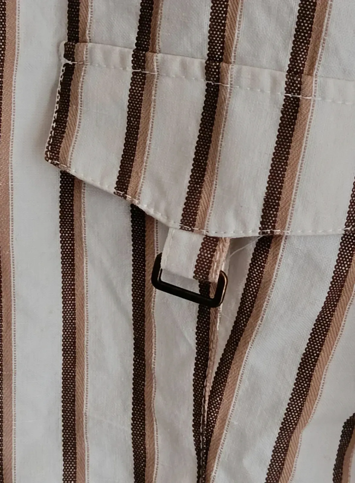 Sobrecamisa de Lino Elisa Rivero - Estilo Sahariana a Rayas🔥🔥 – ELISA RIVERO – taille XL / 42 / 14 5