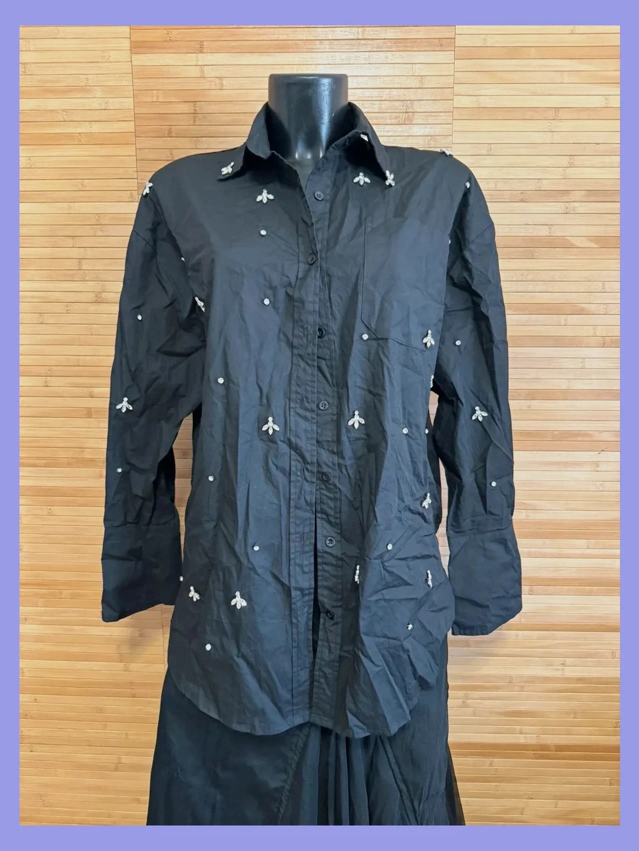Divina blusa algodón con pedrería talla M/L 😍