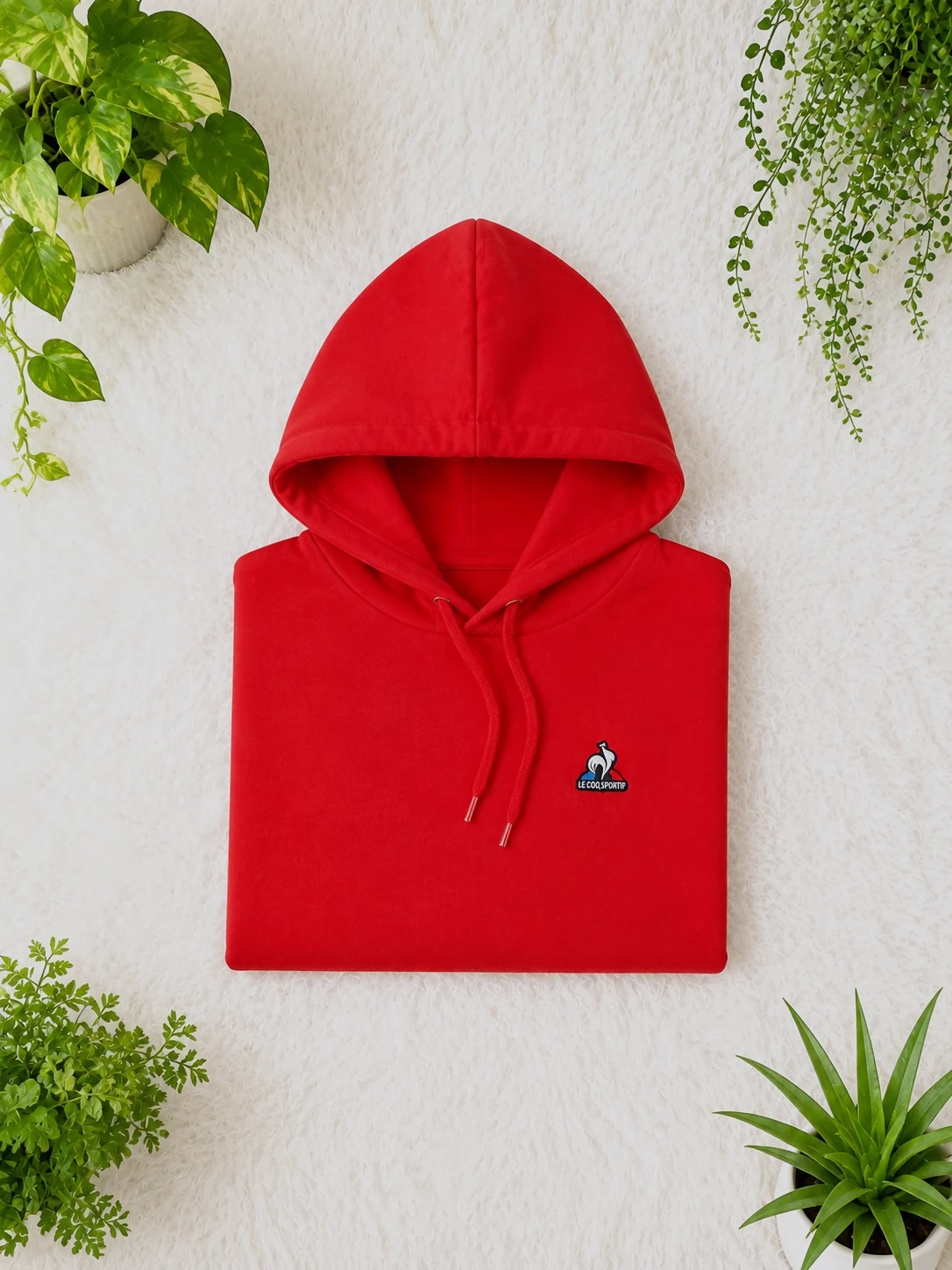 Sweat à capuche Le Coq Sportif rouge