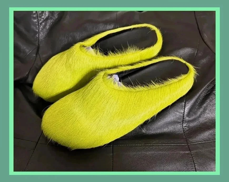 Mules Marni Long Haircalf Fussbett Sabot Light Lime Green núm.44 😍
