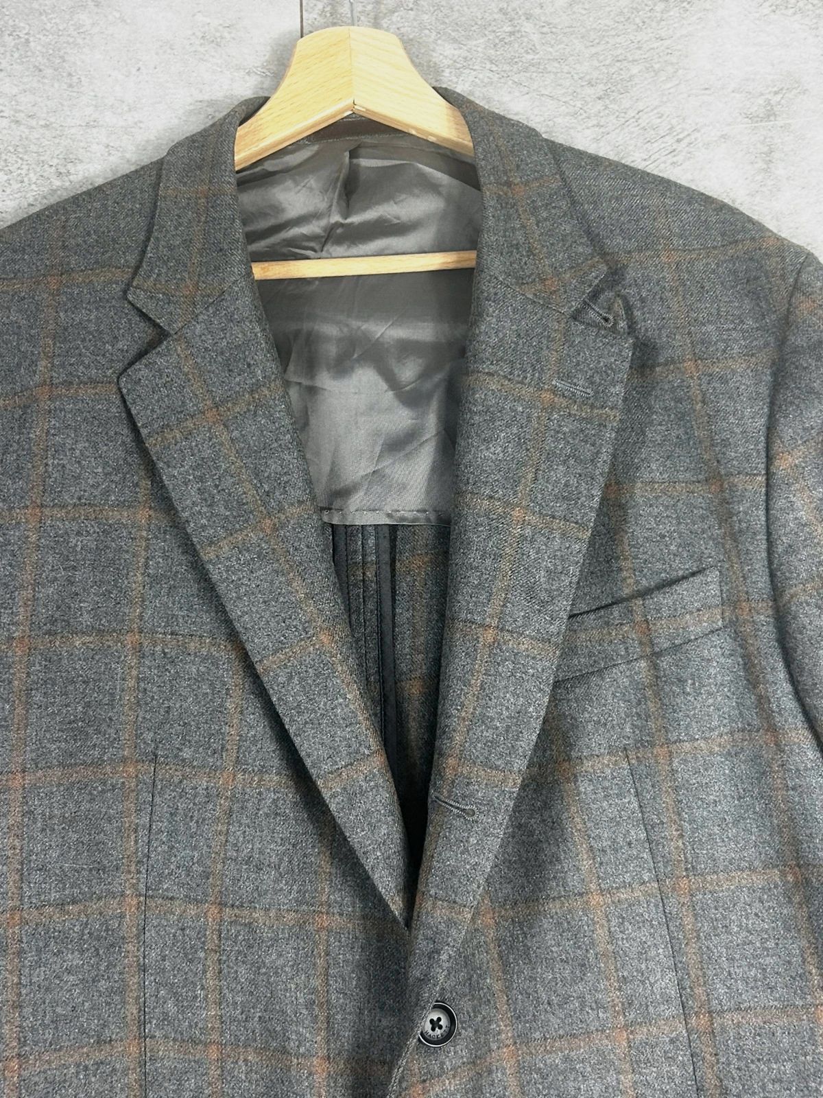 Hackett homme blazer taille 44S 54 XL tissu Loro Piana laine cachemire soie carreaux gris marron – Hackett – taille XL 3