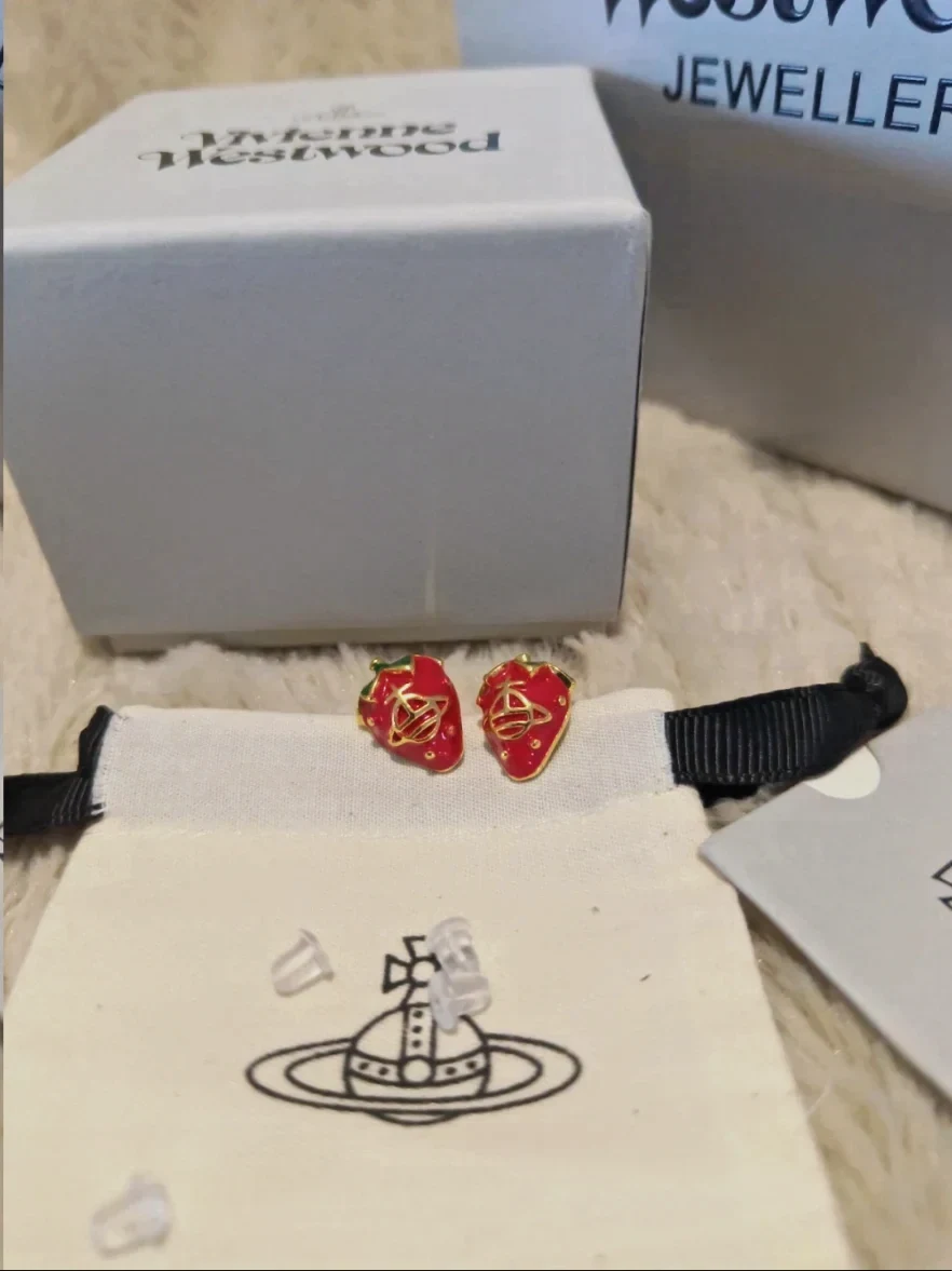 Boucles d'oreilles fraises Vivienne Westwood – Vivienne Westwood – rouge doré – taille Taille unique