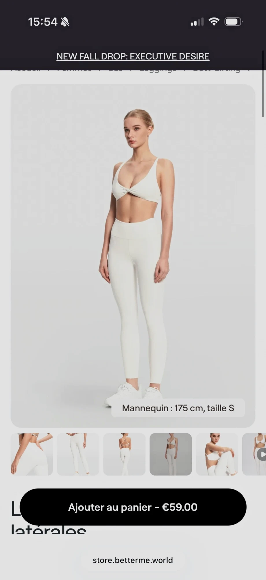 Legging blanc taille M avec étiquette 