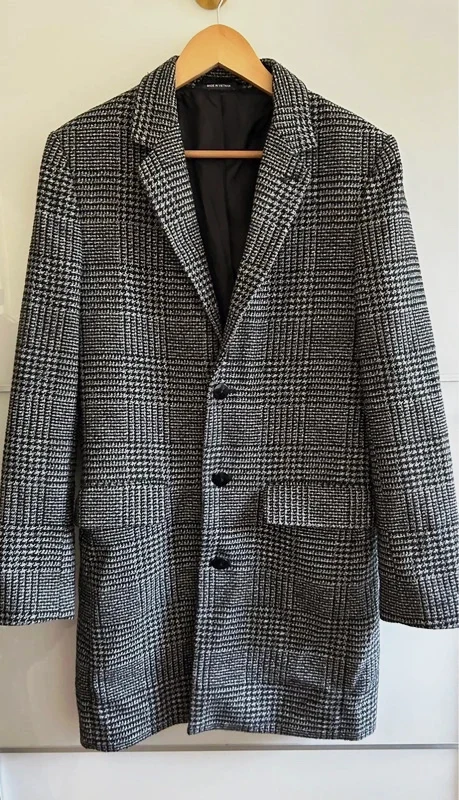 Manteau long T XS-S laine coupe oversize chic