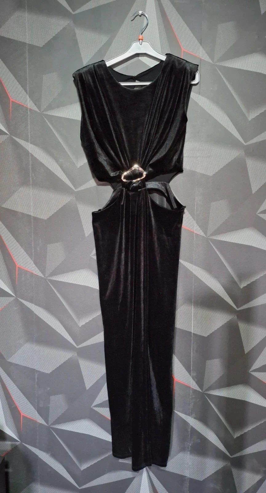 Robe longue en velours noir à découpes Taille S/M (36/38) – Shein – taille M / 38 / 10