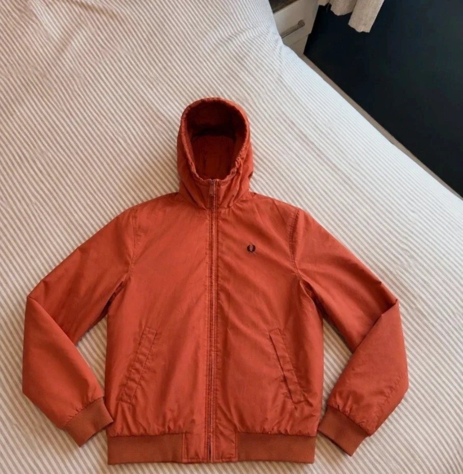 Orange Fred Perry Hooded Padded Brentham Jacket Size L