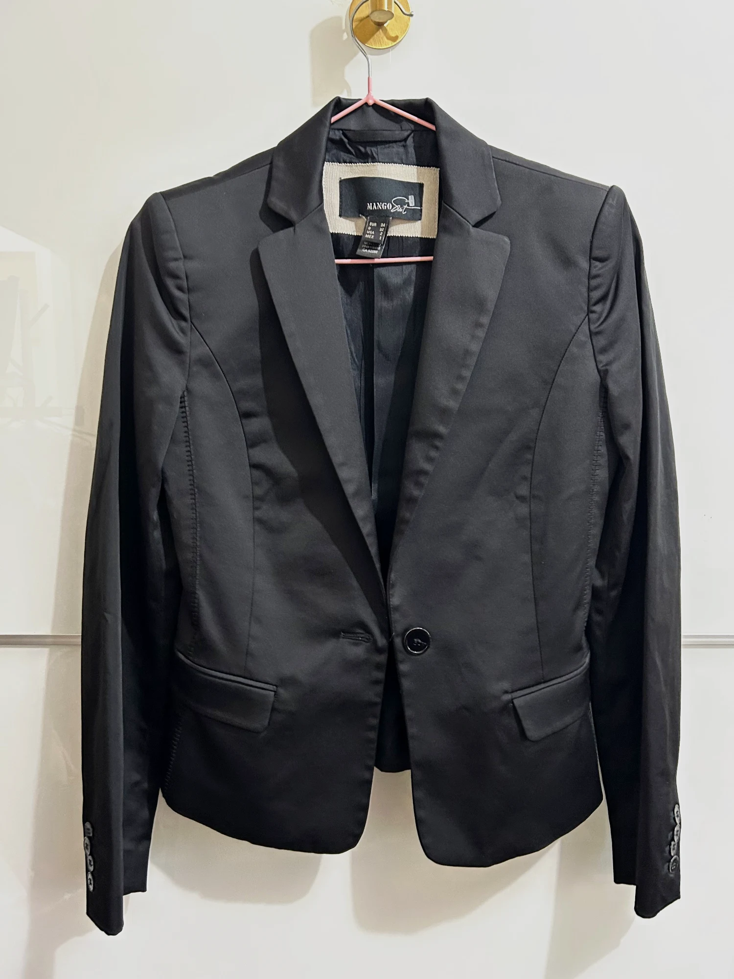 Veste de blazer noire Mango Suit