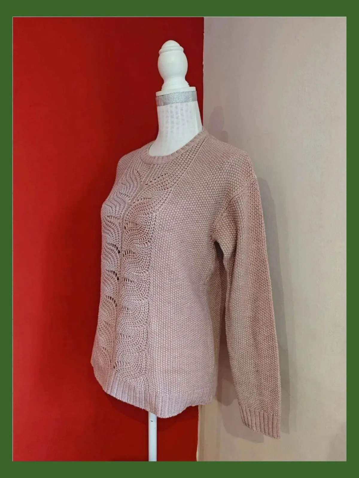 🌺 Jersey rosa con punto de ochos en el frente – Sfera Basic – taille XL / 42 / 14 2