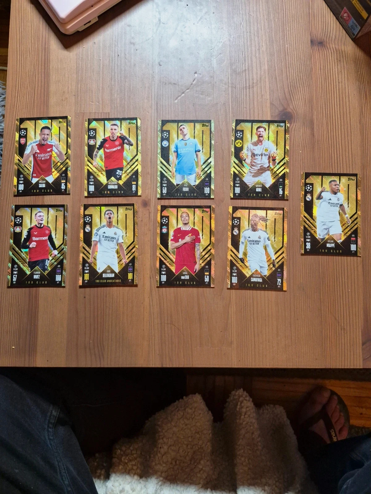 Lot de 9 cartes Toops 100 club