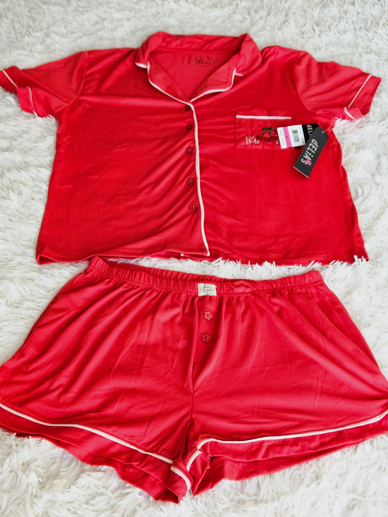 Pyjama court rouge dELiA*s avec étiquette
