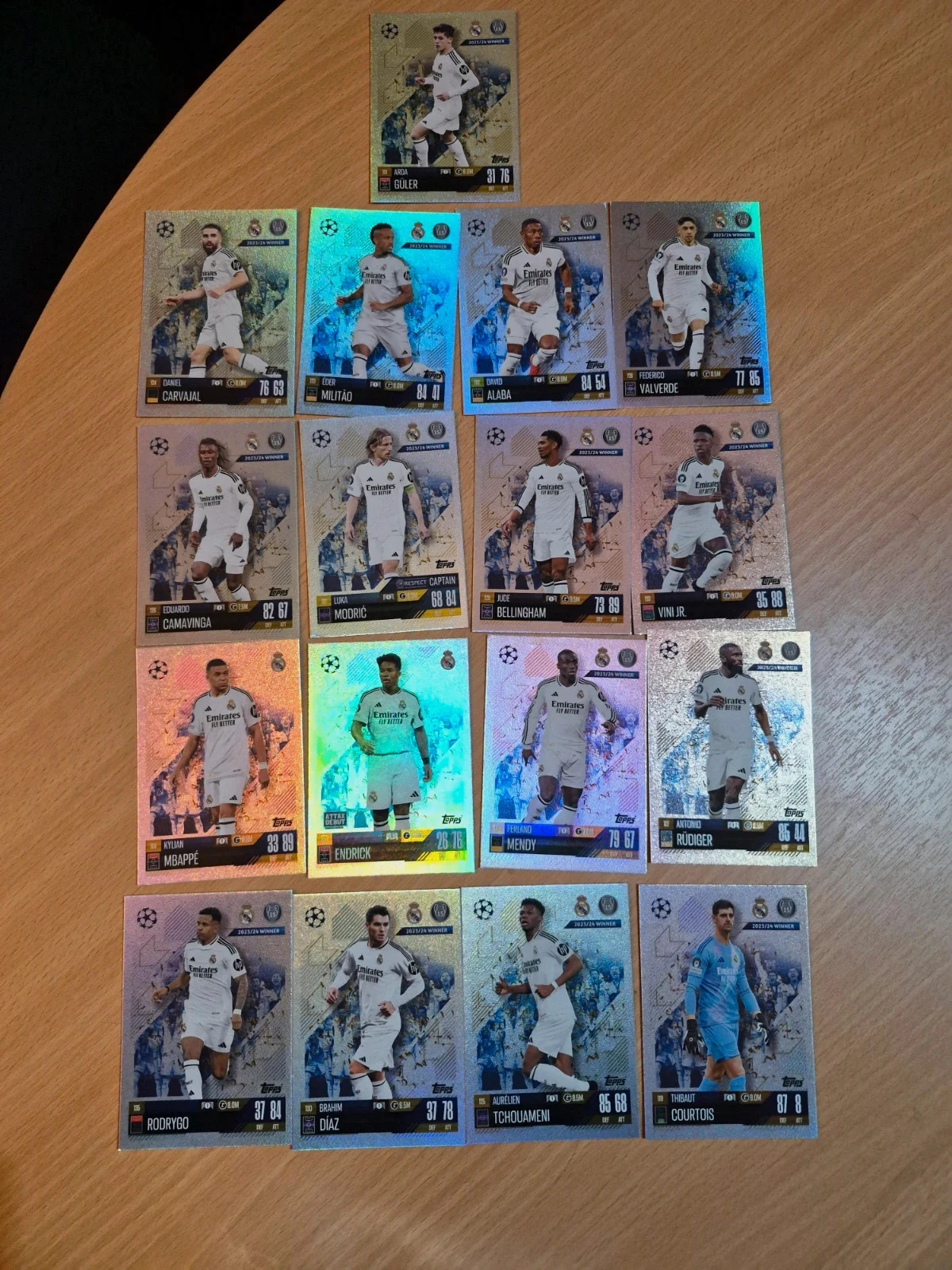 Lot de 17 cartes topps match attax real Madrid