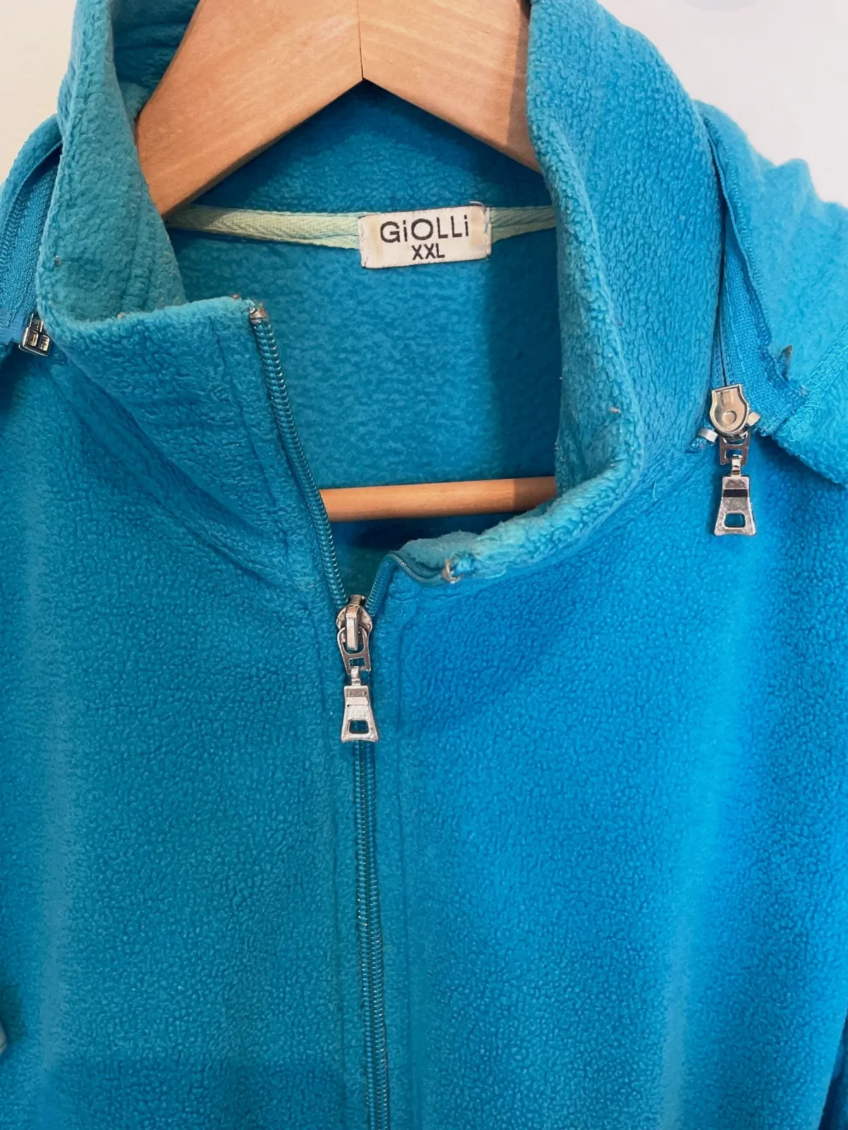 Chaqueta forro polar azul turquesa - Talla XXL - Capucha extraíble – taille XXL / 44 / 16 2