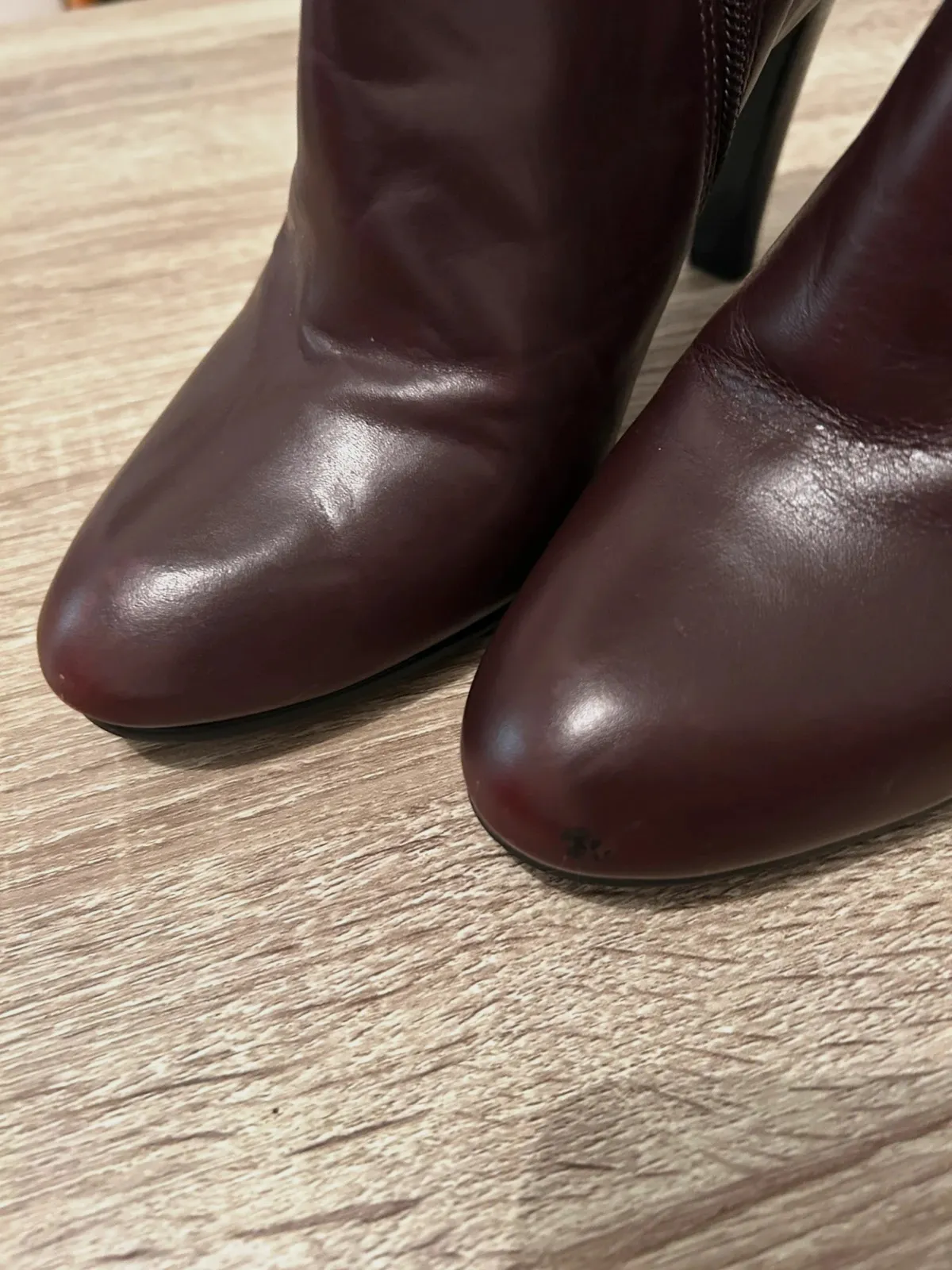 Bottines Minelli 39 cuir marron bordeaux talon haut boucle – Minelli – taille 39 5