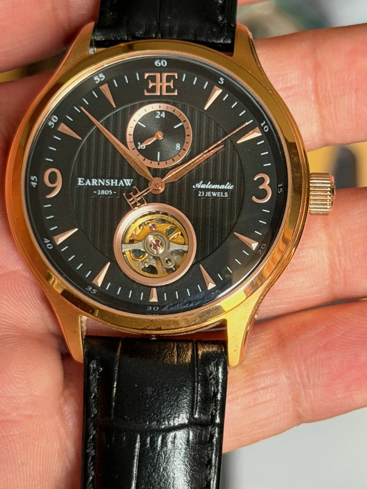 Montre automatique Thomas Earnshaw ES-8023 ‘Coeur Ouvert / Or Rose