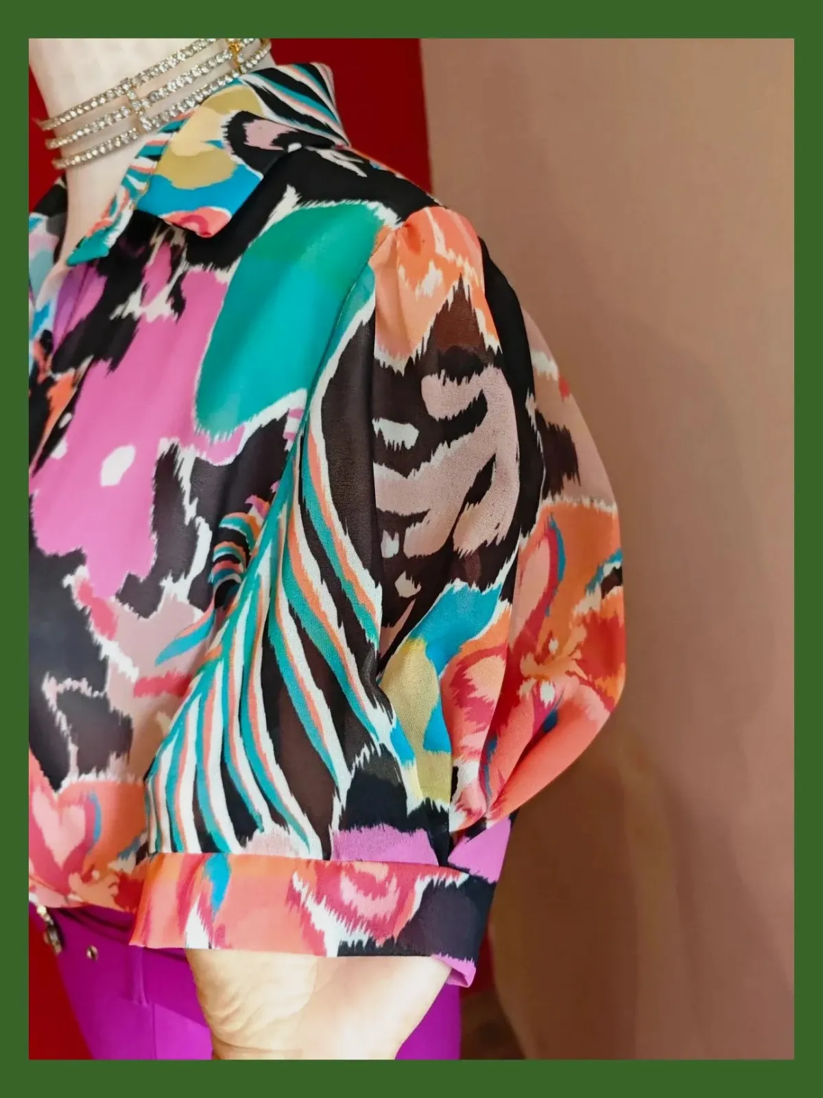 🌺Preciosa camisa de gasa estampado floral multicolor – New Collection – taille XL / 42 / 14 5